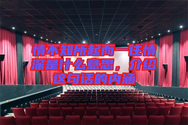 情不知所起而一往情深是什么意思,介紹這句話的內(nèi)涵