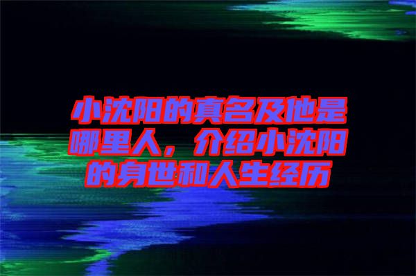 小沈陽的真名及他是哪里人，介紹小沈陽的身世和人生經歷