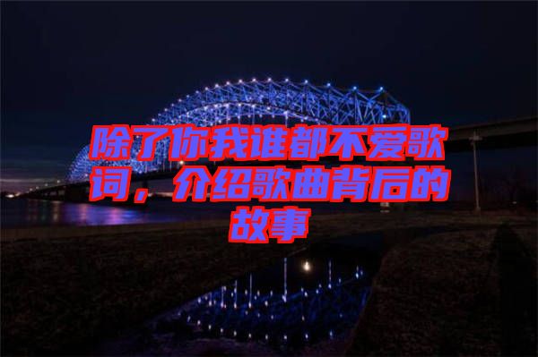 除了你我誰都不愛歌詞，介紹歌曲背后的故事