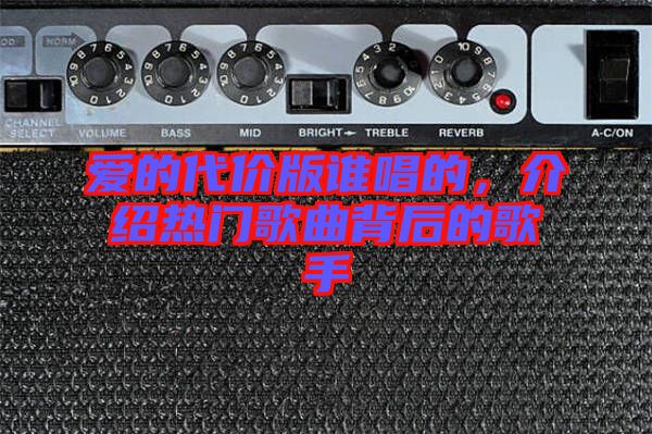 愛(ài)的代價(jià)版誰(shuí)唱的,介紹熱門(mén)歌曲背后的歌手
