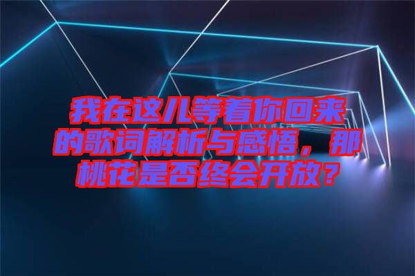 我在這兒等著你回來(lái)的歌詞解析與感悟,那桃花是否終會(huì)開放?
