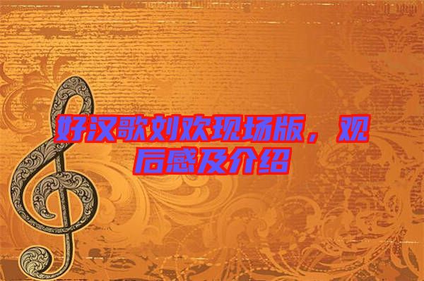 好漢歌劉歡現(xiàn)場(chǎng)版,觀后感及介紹