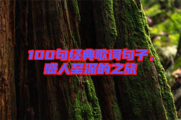 100句經典歌詞句子，感人至深的之旅
