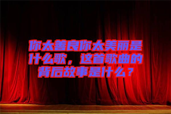 你太善良你太美麗是什么歌，這首歌曲的背后故事是什么？