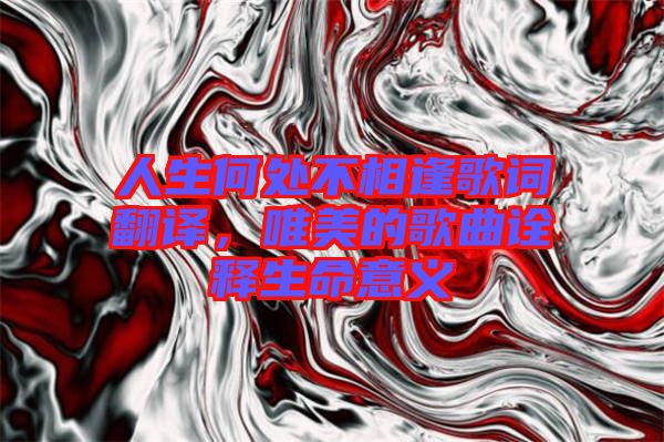 人生何處不相逢歌詞翻譯，唯美的歌曲詮釋生命意義