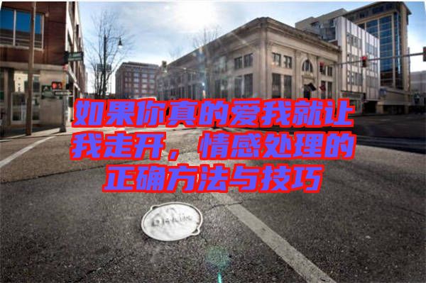 如果你真的愛我就讓我走開，情感處理的正確方法與技巧