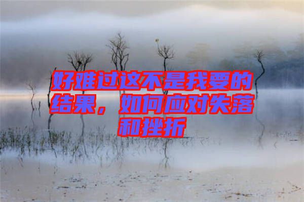 好難過這不是我要的結果，如何應對失落和挫折