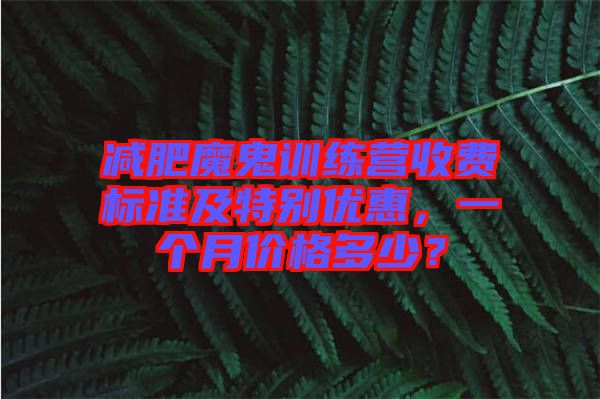 減肥魔鬼訓(xùn)練營(yíng)收費(fèi)標(biāo)準(zhǔn)及特別優(yōu)惠，一個(gè)月價(jià)格多少？