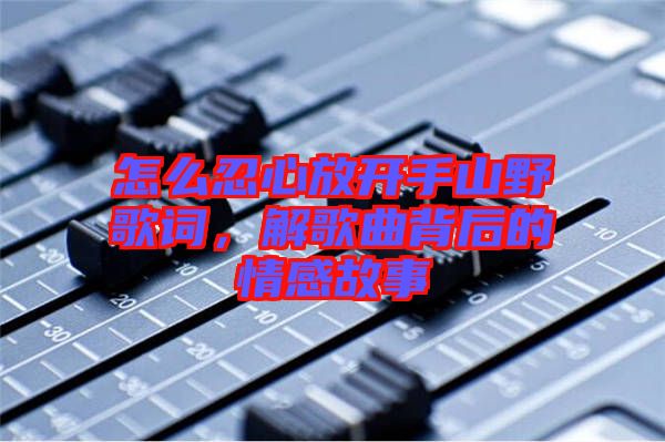 怎么忍心放開手山野歌詞,解歌曲背后的情感故事