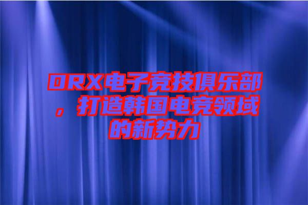 DRX電子競技俱樂部，打造韓國電競領(lǐng)域的新勢力