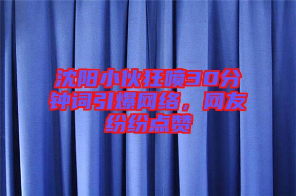 沈陽小伙狂噴30分鐘詞引爆網(wǎng)絡(luò),網(wǎng)友紛紛點(diǎn)贊