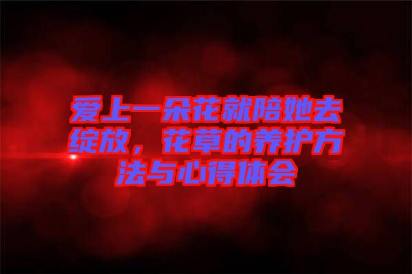 愛上一朵花就陪她去綻放，花草的養護方法與心得體會