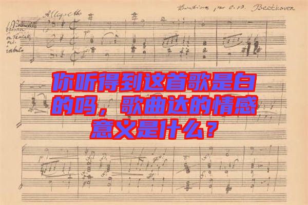 你聽得到這首歌是白的嗎，歌曲達的情感意義是什么？
