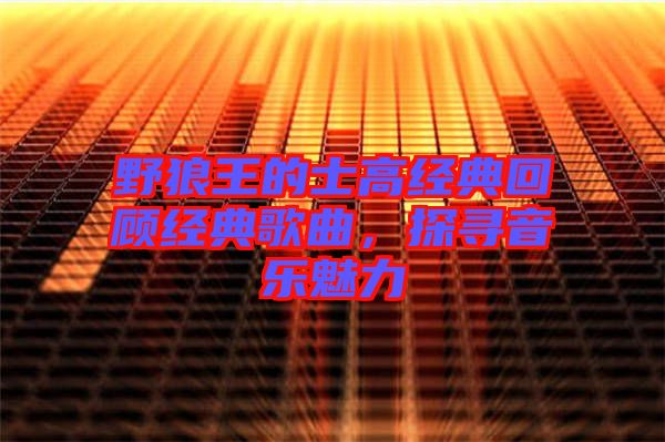 野狼王的士高經典回顧經典歌曲,探尋音樂魅力