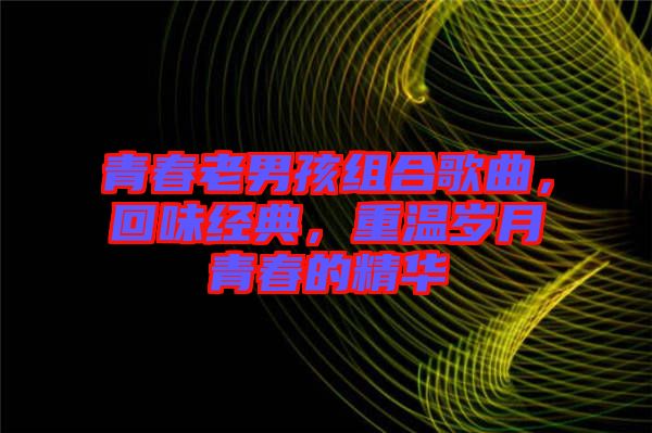 青春老男孩組合歌曲，回味經典，重溫歲月青春的精華