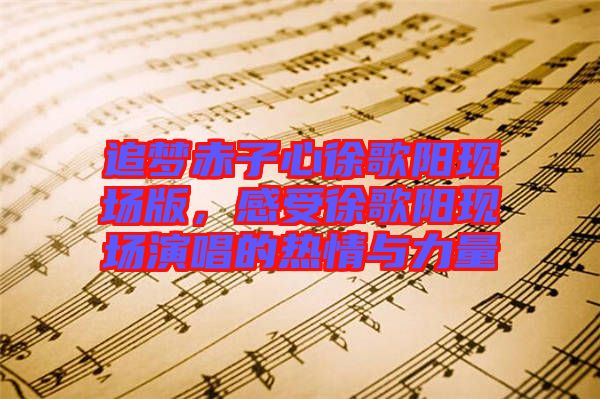 追夢赤子心徐歌陽現(xiàn)場版,感受徐歌陽現(xiàn)場演唱的熱情與力量